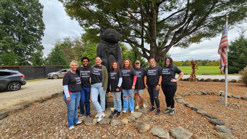 group of volunteers at camp